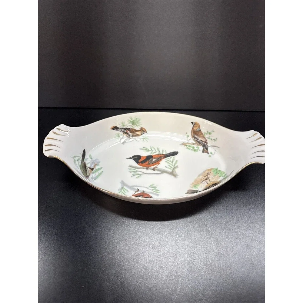 Louis Lourioux Le Faune Fireproof Porcelain Vintage Bird Plate Dinnerware